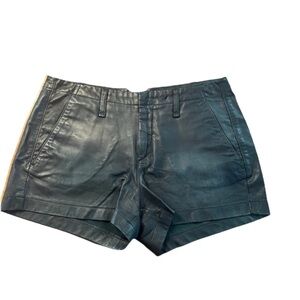 Rag & Bone Black Leather Portobello Shorts Size 27 NEW